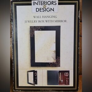 vintage InteriorsByDesign Wall Hanging Jewelry Box With Mirror 10.5x2.75x14.75"